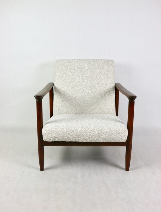 Image 1 of Witte Ivoor Boucle Gfm-142 Fauteuil Toegeschreven aan Edmund Homa, 1970S - Set van 2 Fauteuils