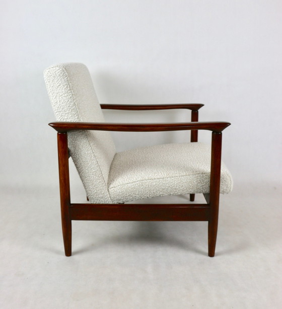 Image 1 of Witte Ivoor Boucle Gfm-142 Fauteuil Toegeschreven aan Edmund Homa, 1970S - Set van 2 Fauteuils