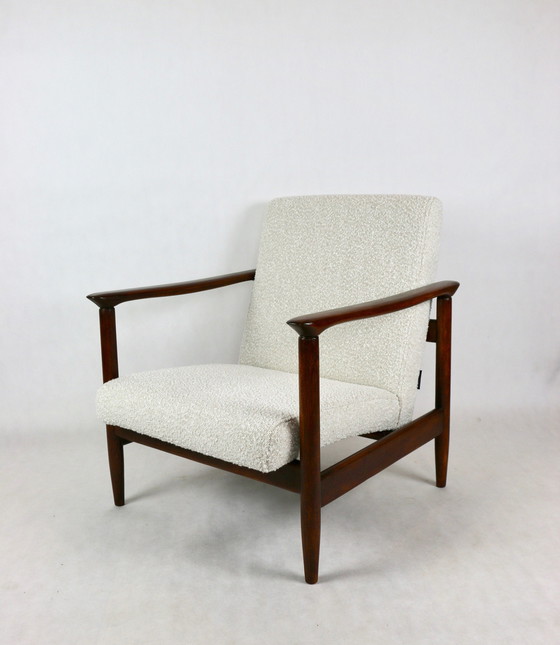 Image 1 of Witte Ivoor Boucle Gfm-142 Fauteuil Toegeschreven aan Edmund Homa, 1970S - Set van 2 Fauteuils