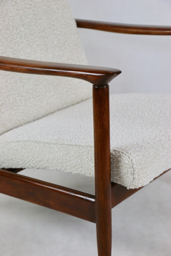 Image 1 of Witte Ivoor Boucle Gfm-142 Fauteuil Toegeschreven aan Edmund Homa, 1970S - Set van 2 Fauteuils