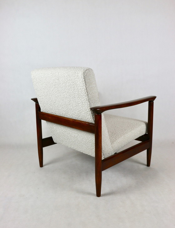 Image 1 of Witte Ivoor Boucle Gfm-142 Fauteuil Toegeschreven aan Edmund Homa, 1970S - Set van 2 Fauteuils