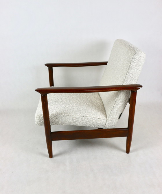 Image 1 of Witte Ivoor Boucle Gfm-142 Fauteuil Toegeschreven aan Edmund Homa, 1970S - Set van 2 Fauteuils