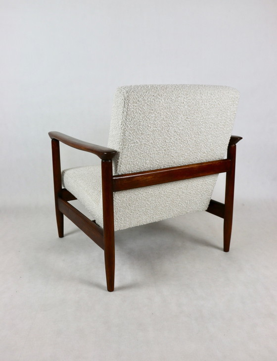 Image 1 of Witte Ivoor Boucle Gfm-142 Fauteuil Toegeschreven aan Edmund Homa, 1970S - Set van 2 Fauteuils