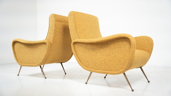 Image 1 of Mid Century Modern Paar Fauteuils In De Stijl Van Zanuso