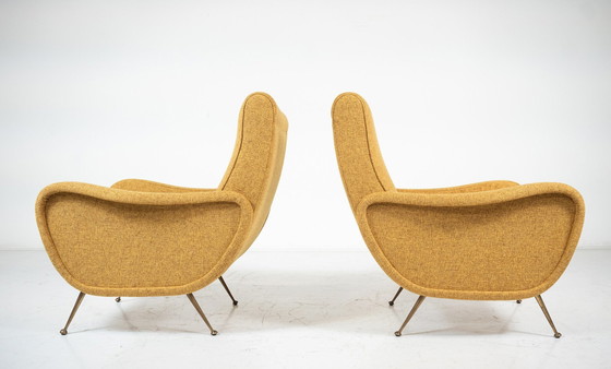 Image 1 of Mid Century Modern Paar Fauteuils In De Stijl Van Zanuso