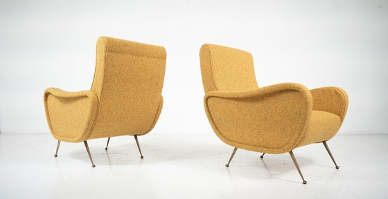 Image 1 of Mid Century Modern Paar Fauteuils In De Stijl Van Zanuso