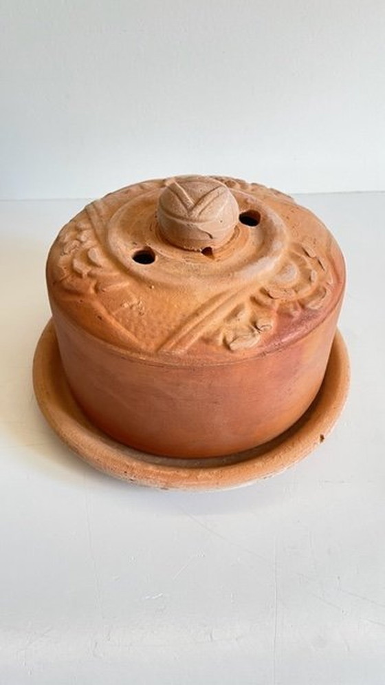 Image 1 of Art Nouveau aardewerk botervlootje Frankrijk