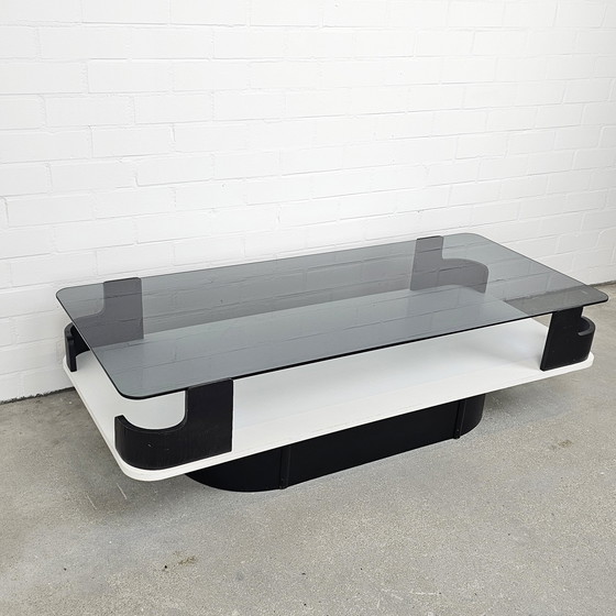 Image 1 of Vintage space age salontafel met rookglas