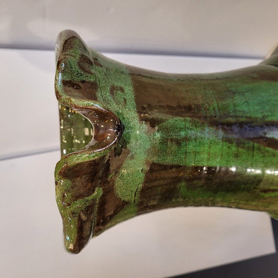 Image 1 of Vintage groen geëmailleerde keramische kan voor Biot, Frankrijk