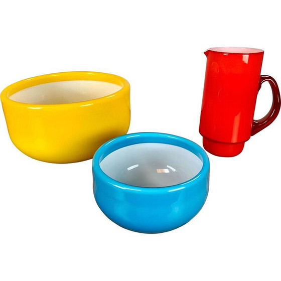 Image 1 of Set van vintage glazen kan en kommen door Michael Bang voor Holmegaard, 1970