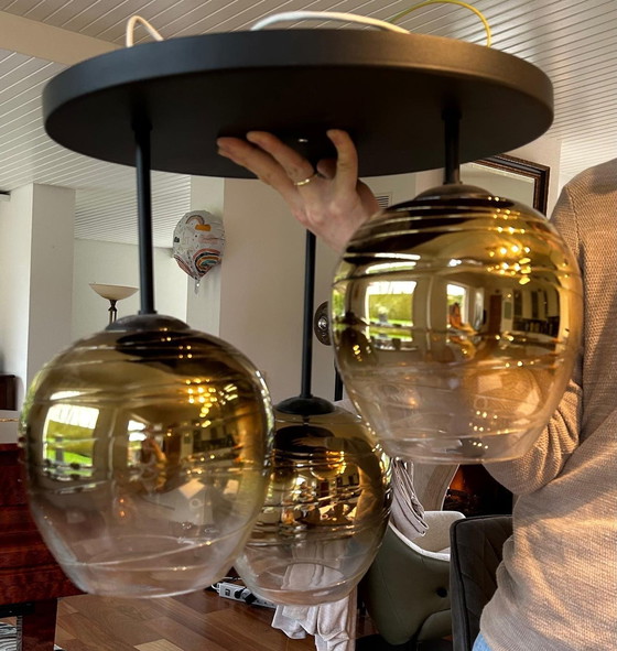 Image 1 of High Light, Plafondlamp, Fantasy Apple Gold 3 Lights, Smokey Gold  