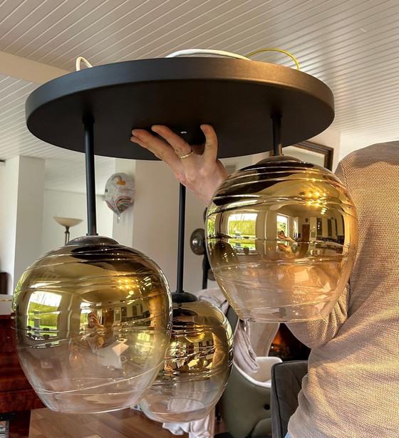Image 1 of High Light, Plafondlamp, Fantasy Apple Gold 3 Lights, Smokey Gold  