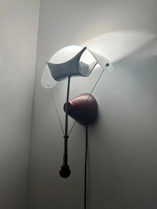 Wandlamp, Sconce, Mid Century Modern, Art Deco, Post Modern, Ernesto Gismondi, Artemide, Luxe Verlichting, Uniek