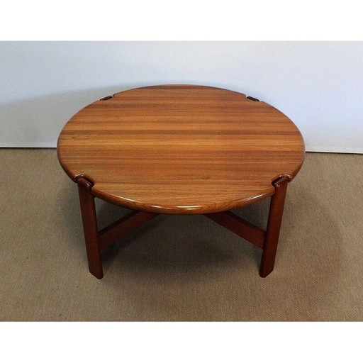 Vintage salontafel in massief teakhout van Niels Bach, Denemarken 1970