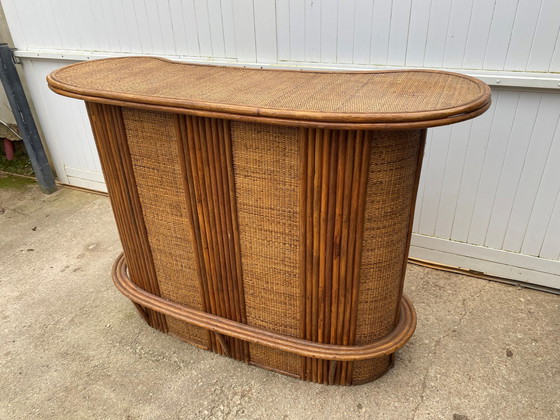 Image 1 of 1970 Vintage rotan en rieten bar