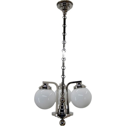 Vintage art deco kroonluchter met 3 vlammen, 1920