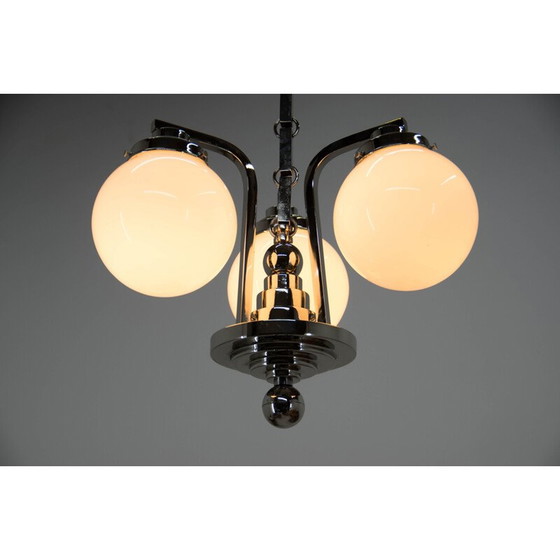 Image 1 of Vintage art deco kroonluchter met 3 vlammen, 1920