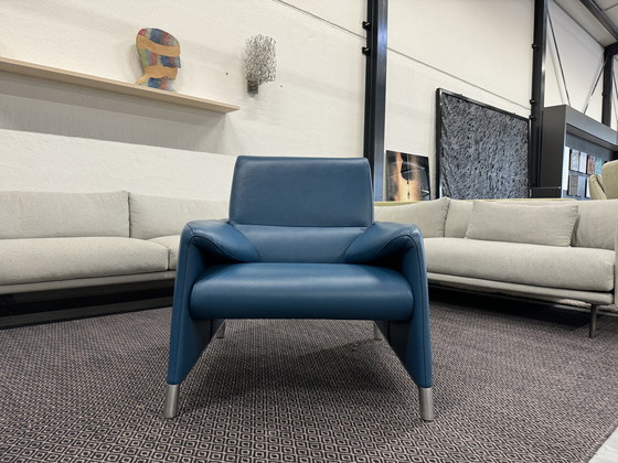 Image 1 of Leolux Felizia Fauteuil hoog blauw leer