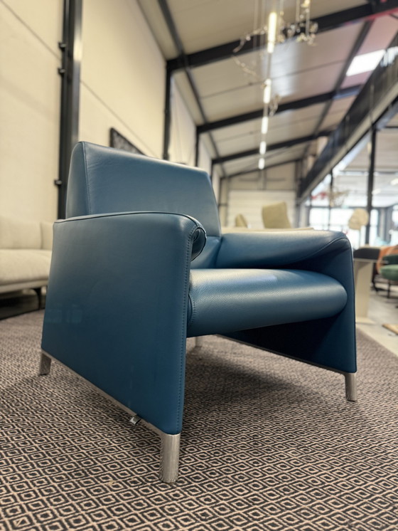 Image 1 of Leolux Felizia Fauteuil hoog blauw leer