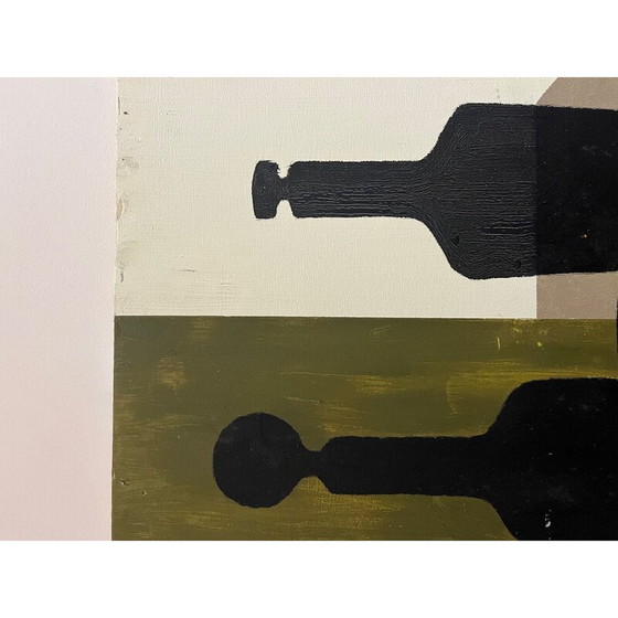 Image 1 of Vintage olieverf op dubbelzijdig houten paneel