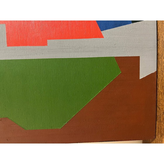 Image 1 of Vintage olieverf op dubbelzijdig houten paneel