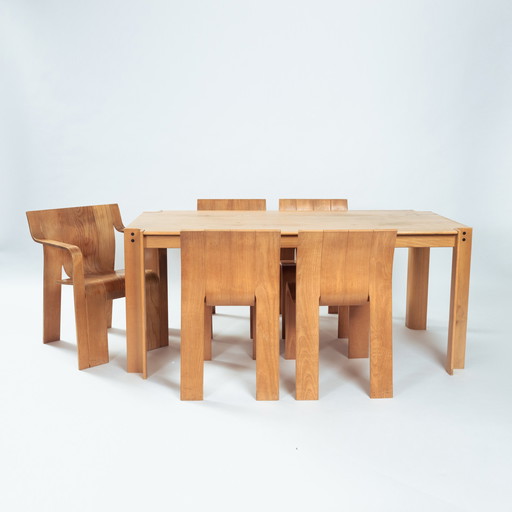 Gijs Bakker Stroken Set Stoelen Tafel, Castelijn, 1960S