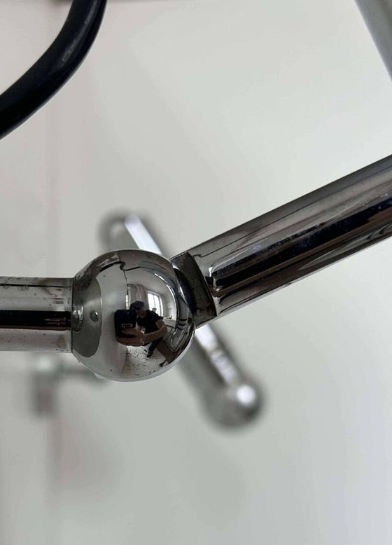 Image 1 of 2X verchroomd metalen verstelbare wandlampen - Frankrijk 1970