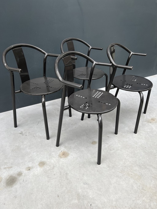 4 Postmoderne eetkamerstoelen, IKEA Maxim