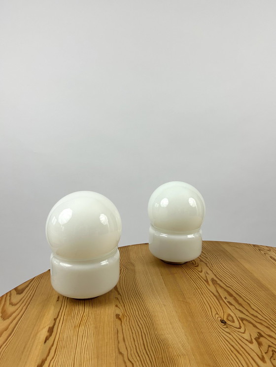 Image 1 of 2X glazen lamp Circa 1970