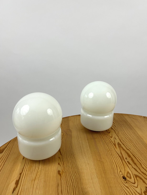 Image 1 of 2X glazen lamp Circa 1970