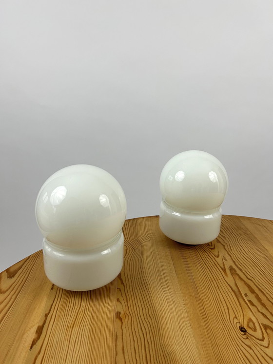 Image 1 of 2X glazen lamp Circa 1970