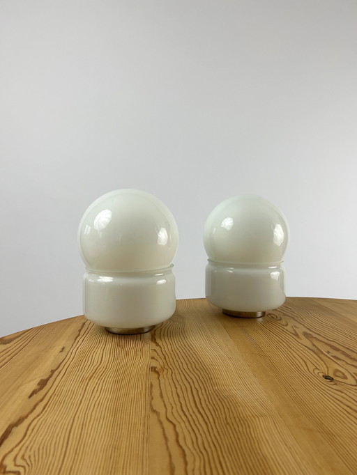 2X glazen lamp Circa 1970