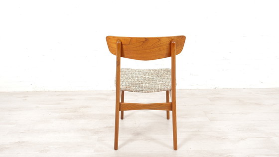 Image 1 of 4 X Eetkamerstoelen | Schiønning & Elgaard | Teak | Opnieuw Gestoffeerd