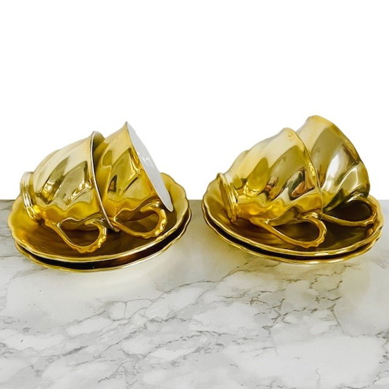 Image 1 of Vintage gouden theeservies Japans 1950's