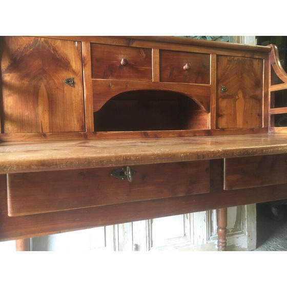 Image 1 of Vintage grenen bureau met meerdere niveaus