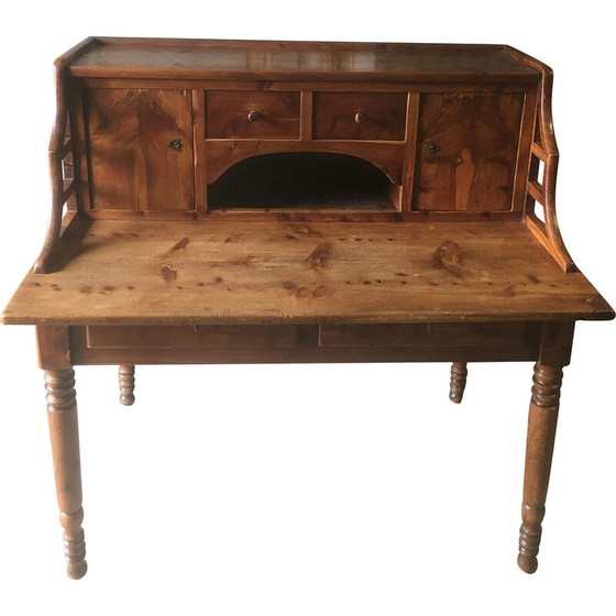 Image 1 of Vintage grenen bureau met meerdere niveaus