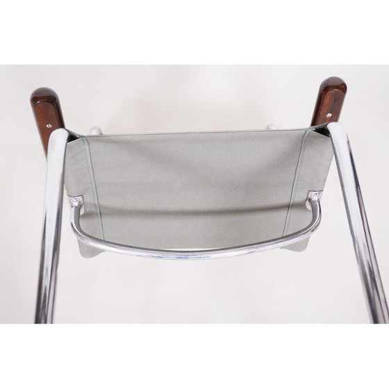 Image 1 of Vintage fauteuil van chroomstaal en canvas door Hynek Gottwald, 1930