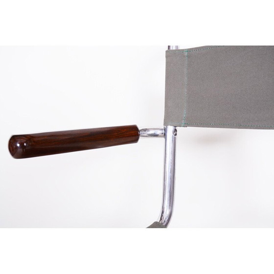 Image 1 of Vintage fauteuil van chroomstaal en canvas door Hynek Gottwald, 1930