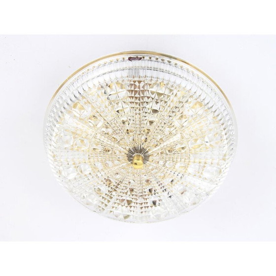 Image 1 of Scandinavische vintage glazen plafondlamp, kristal model van Orrefors, 1960