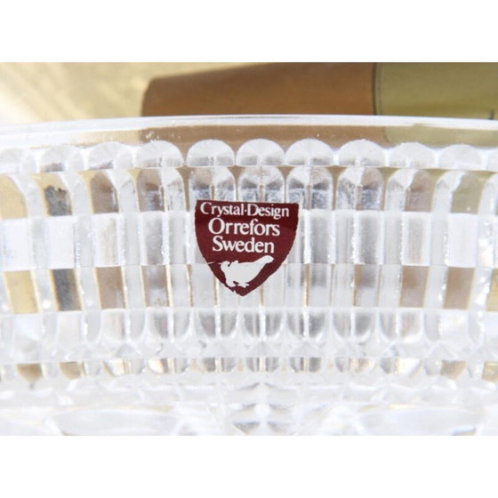 Image 1 of Scandinavische vintage glazen plafondlamp, kristal model van Orrefors, 1960