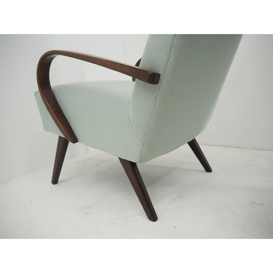 Image 1 of Paar vintage TonThonet beukenhouten grijze fauteuils, Tsjecho-Slowakije 1960