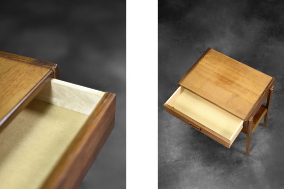 Image 1 of Vintage Mid Century Scandinavisch Modern Teak Nachtkastjes, 1960S, Set van 2