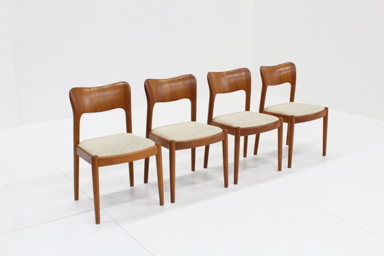 Image 1 of Set Van 4 Vintage Deense Eetkamer Stoelen Van Niels Koefoed