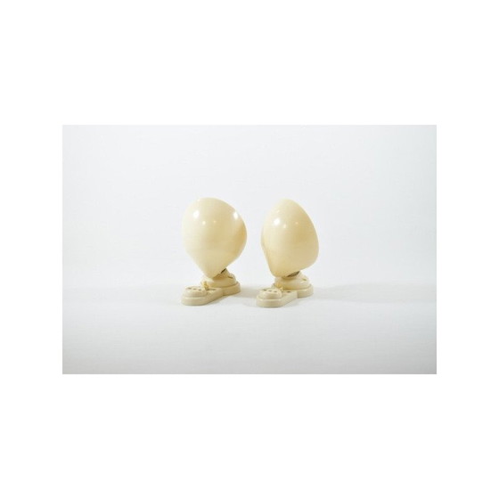 Image 1 of Paar vintage ivoorkleurige bakelieten wandlampen, 1930-1940