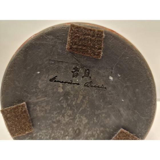 Image 1 of Vintage decoratief glas in rood geglazuurd keramiek Raku