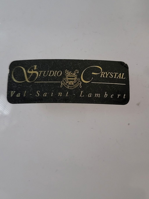 Val Saint Lambert Studio Cristal Vaas, Genummerd Dec 17/86, Luik, Jaren 80