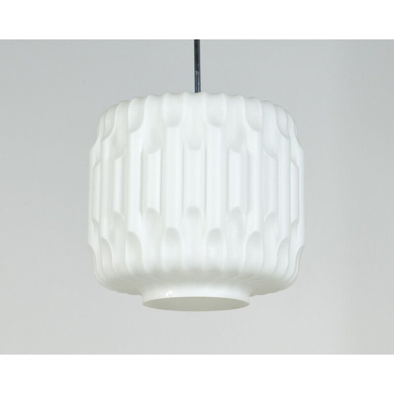 Image 1 of Vintage opaal glazen hanglamp van Napako, Tsjecho-Slowakije 1960