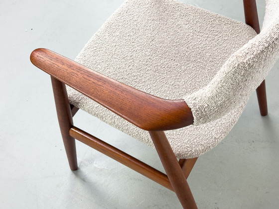 Image 1 of Set van 4 Teak en Bouclé Gm-11 fauteuils van Svend Aage Eriksen voor Glostrup, 1960S