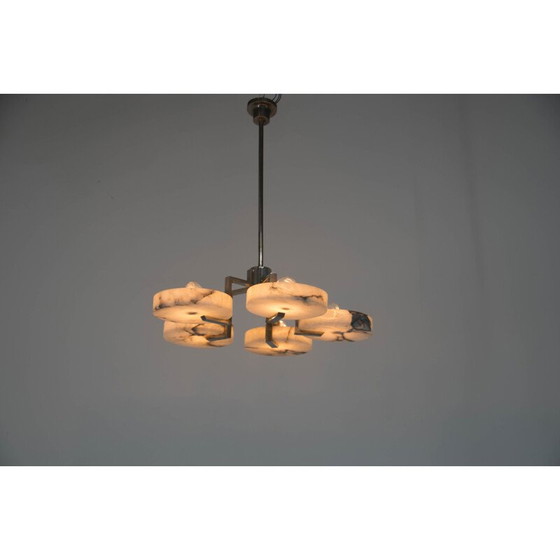 Image 1 of Vintage art deco marmeren kroonluchter, 1930