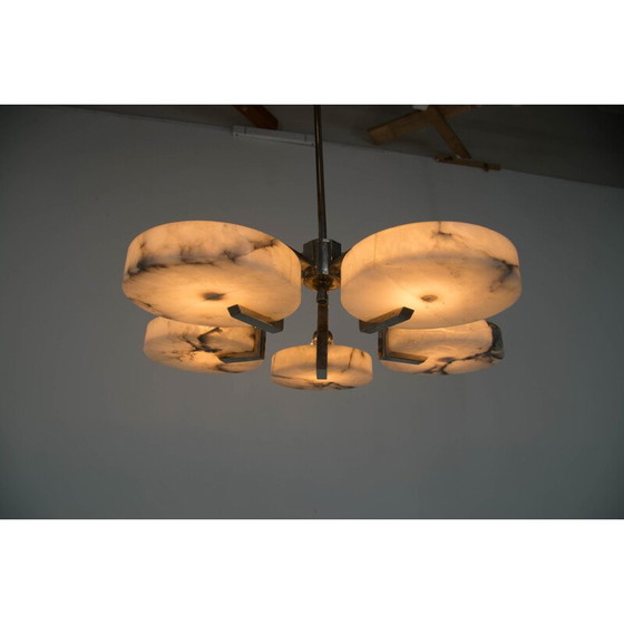 Image 1 of Vintage art deco marmeren kroonluchter, 1930